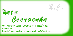 mate cservenka business card